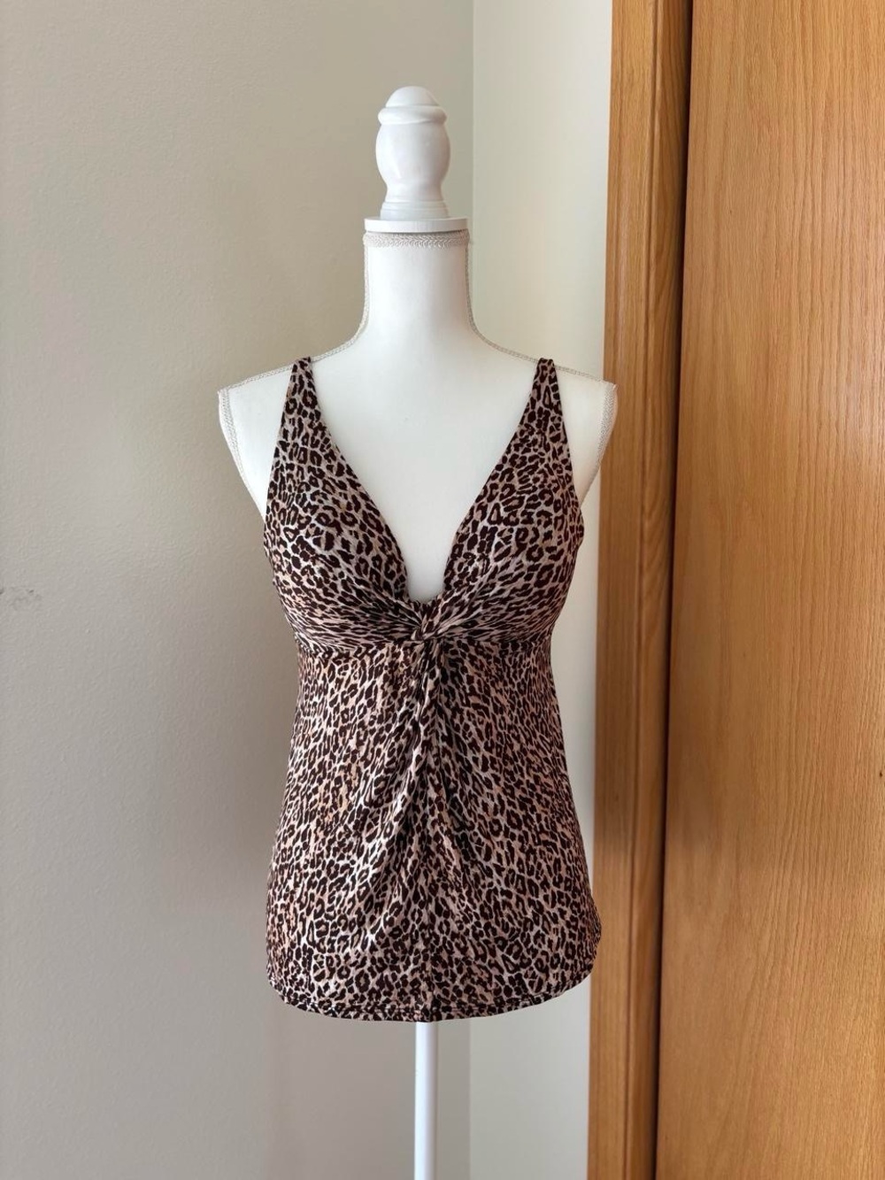 Victoria's Secret Leopard Print Knot-Front Camisole - Brown/Black